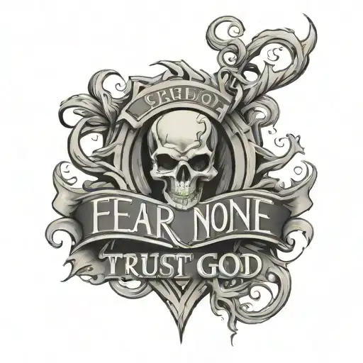 fear none trust God tattoo design idea
