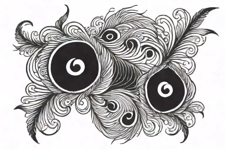 peacock feather intertwined tattoo design idea