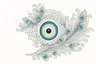 peacock eye surrounded tattoo design idea
