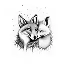 the phrase "secundum naturam vivere" under a tree with a dead fox lying in the shade of the tree tattoo design idea