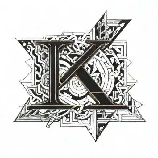 B K B letters tattoo design idea