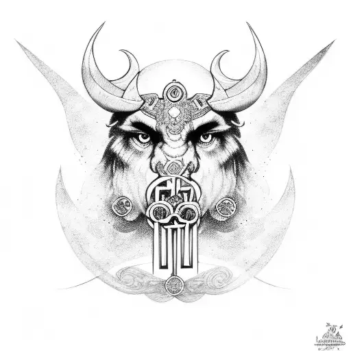 brujula vikinga con chakras tattoo design idea