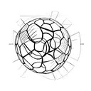 A minimalist tattoo of a soccer ball with a cocktail glass incorporated into the design. tattoo design idea