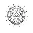 A minimalist tattoo of a soccer ball with a cocktail glass incorporated into the design. tattoo design idea