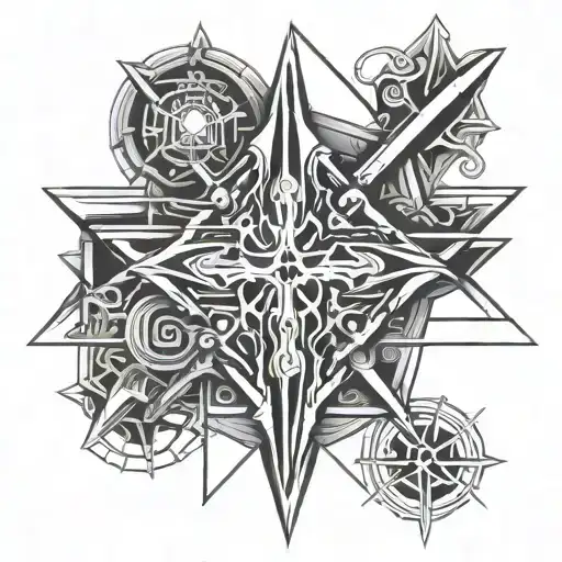 tamplier cross goth cyber sigilism tattoo design tattoo design idea
