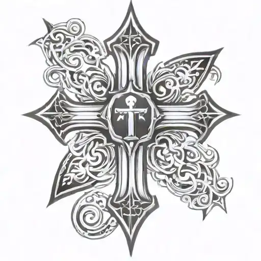 tamplier cross goth cyber sigilism tattoo design tattoo design idea