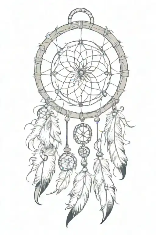 dream catcher smokey style black tattoo design idea