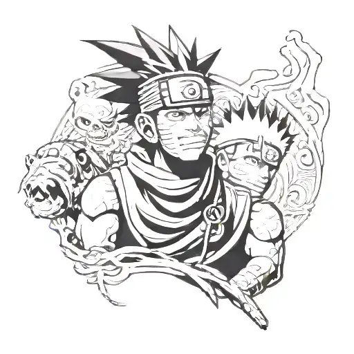 crying zabuza and obito uchiha tattoo design idea