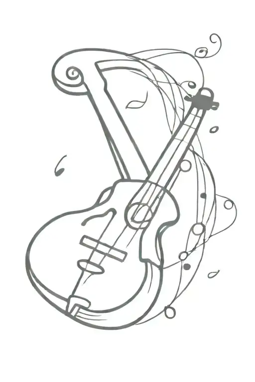 castanet musical instrument tattoo design idea
