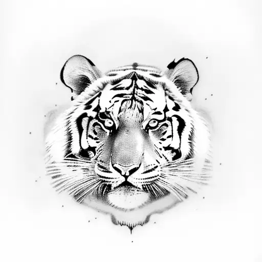 Tiger and black panther in front of each other tattoo design idea