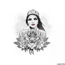 1969 c10 chevy truck chicana girl and flowers tattoo design idea
