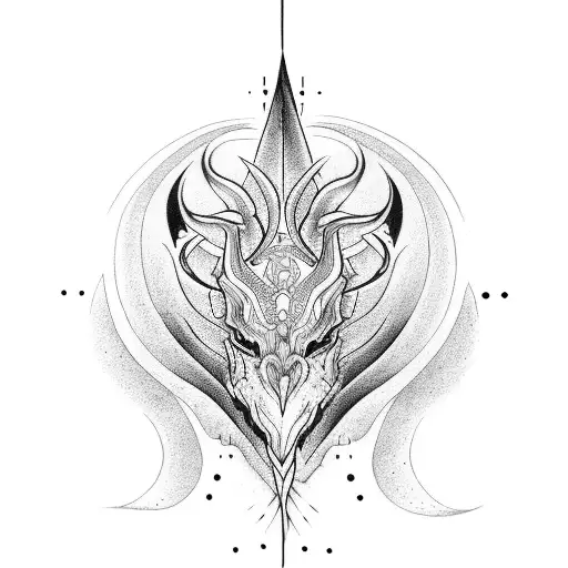 stiletto long narrow on spine tattoo design idea