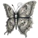 A lunar moth with intricate patterns on its wings tattoo design idea