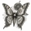 A lunar moth with intricate patterns on its wings tattoo design idea
