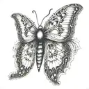 A lunar moth with intricate patterns on its wings tattoo design idea