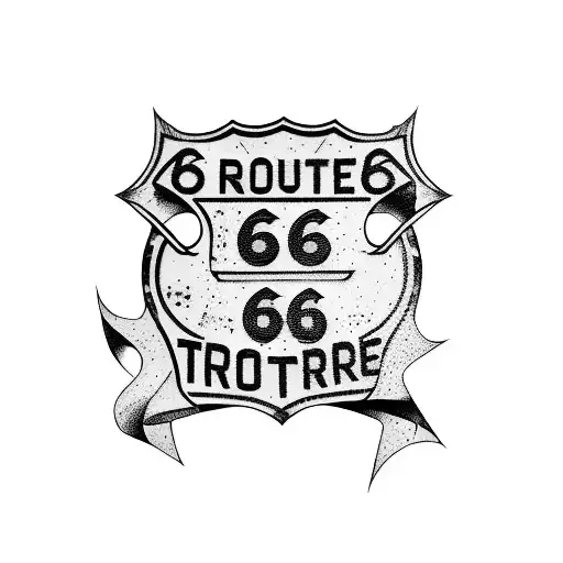 route 66 road trip tattoo design idea