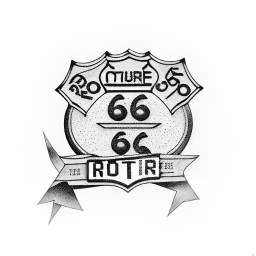 route 66 road trip tattoo design idea