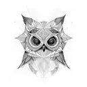 buho con geometria sagrada tattoo design idea