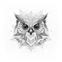 buho con geometria sagrada tattoo design idea