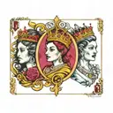 queen, 8,8,10 and king card  tattoo design idea