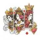 queen, 8,8,10 and king card  tattoo design idea