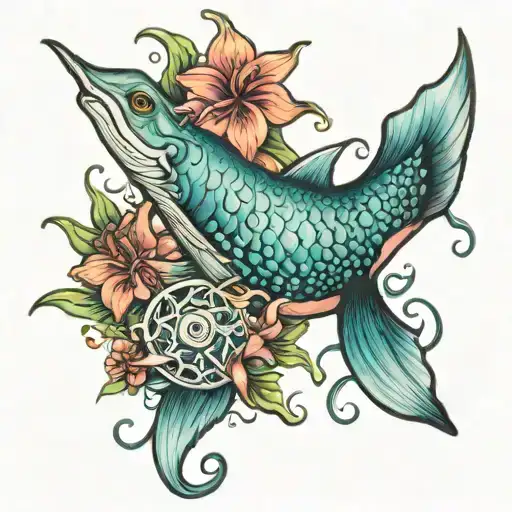 ocean theme girly tattoo tattoo design idea
