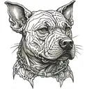 pitbul head l and barbed wire tattoo design idea