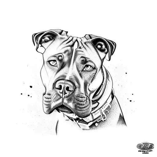 Incorporate a pitbull and a Ford truck in a rugged overlanding scene tattoo design idea