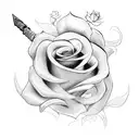 Sword with rose tattoo design idea