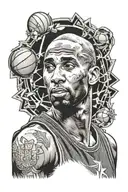 Kobe bryant basketball tattoo design idea