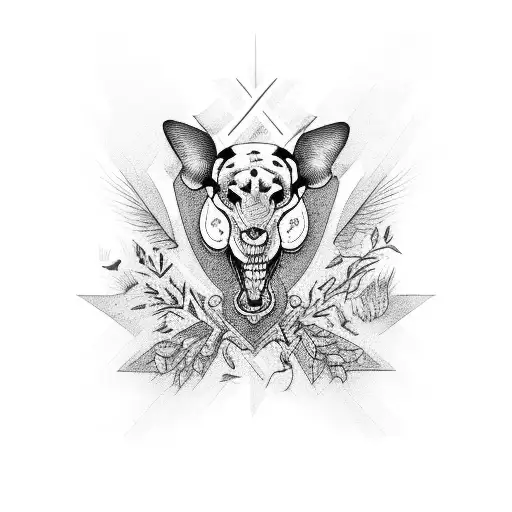 Wildlife camouflage pattern with a cross tattoo design idea