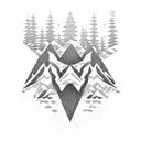 Snowmobiling in the mountains tattoo design idea