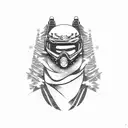 Snowmobiling in the mountains tattoo design idea