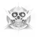 flat earth; in the upper part heaven, something angelic, something that gives peace; at the bottom hell, demons, fire. tattoo design idea