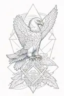 boy scout eagle with vigil honor triangle tattoo design idea