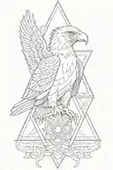 boy scout eagle with vigil honor triangle tattoo design idea