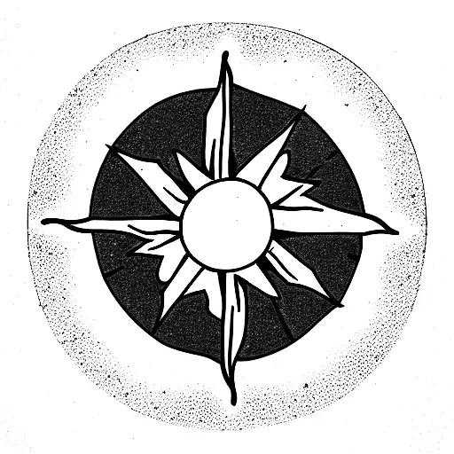 sun and snowflake tattoo design idea