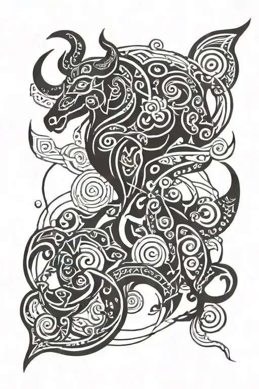 taurus pisces tattoo tattoo design idea
