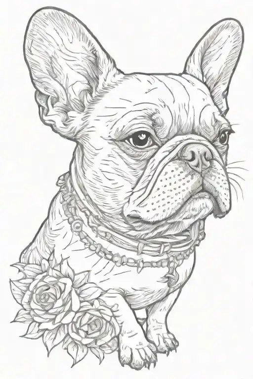 book and french bulldog tattoo design idea
