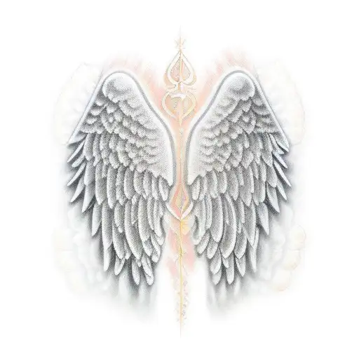 angel wings at the bus stop tattoo design idea