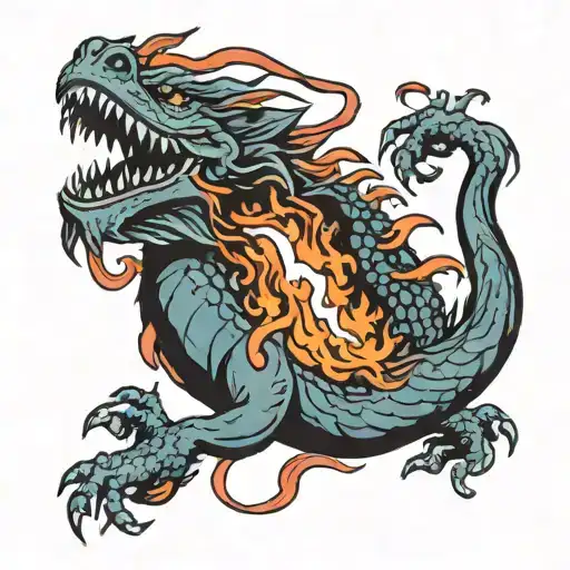 dragon fire breathing dragon tattoo design idea