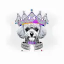 silver poodle with tiara tattoo design idea