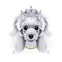 silver poodle with tiara tattoo design idea