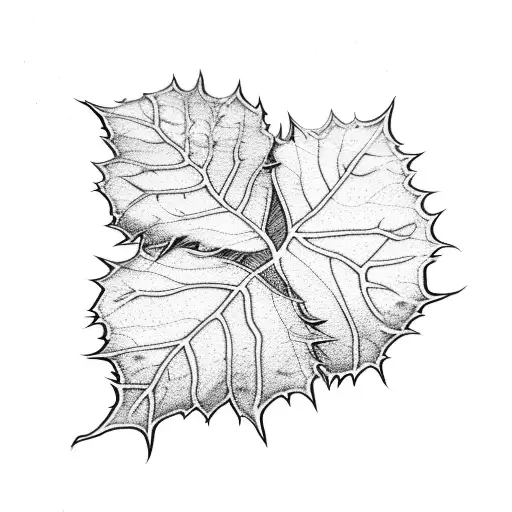 A delicate ivy leaf intertwined with a quill pen tattoo design idea