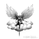 valkyrie from clouds picking up dead tattoo design idea
