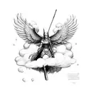 valkyrie from clouds picking up dead tattoo design idea