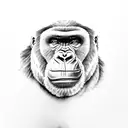 silverback gorilla up close tattoo design idea