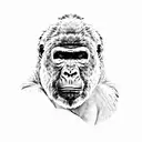 silverback gorilla up close tattoo design idea