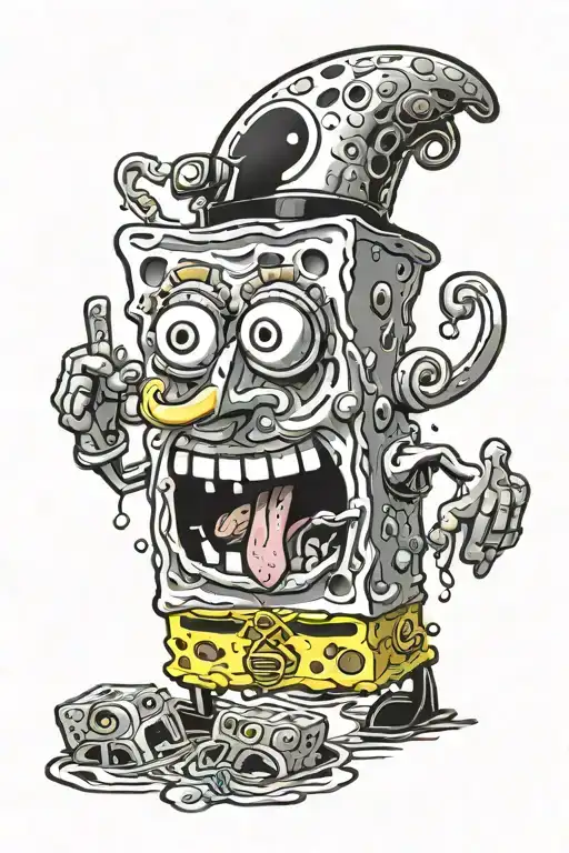 Spongebob horror style  tattoo design idea