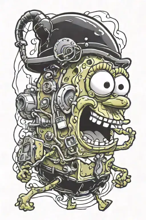 Spongebob horror style  tattoo design idea